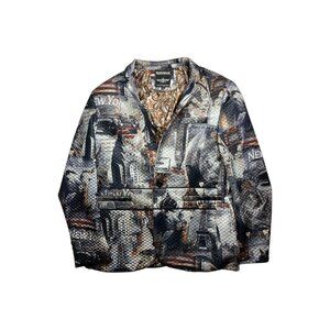 Barabas Men's XL New York All Over Print Waffle Jacket Blazer Paisley Interior
